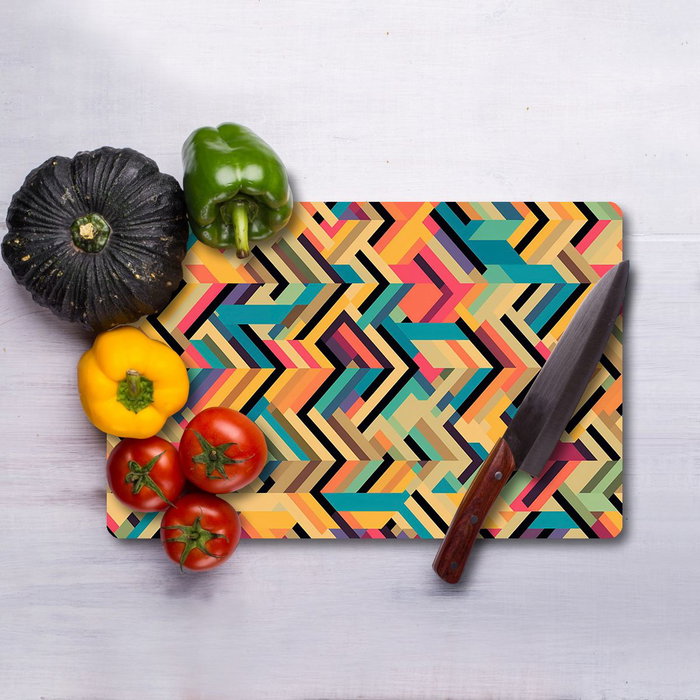 Hermia Tabla de Cortar de Vidrio Templado Multicolor 20 x 30 cm